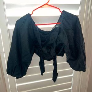 RESET Black Tie Crop Top